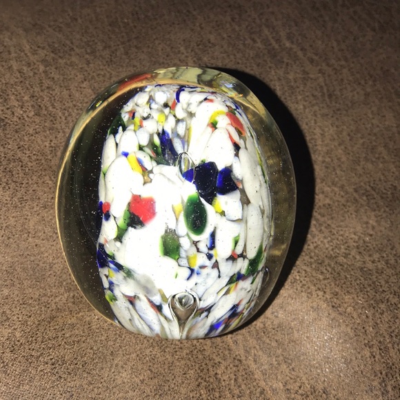 Art Heavy Glass Egg Shaped Paperweight Poshmark